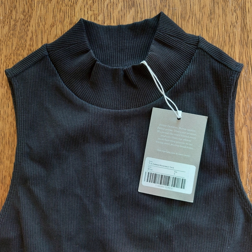 NWT The ribbed mockneck tank black size small - Picture 2 of 4